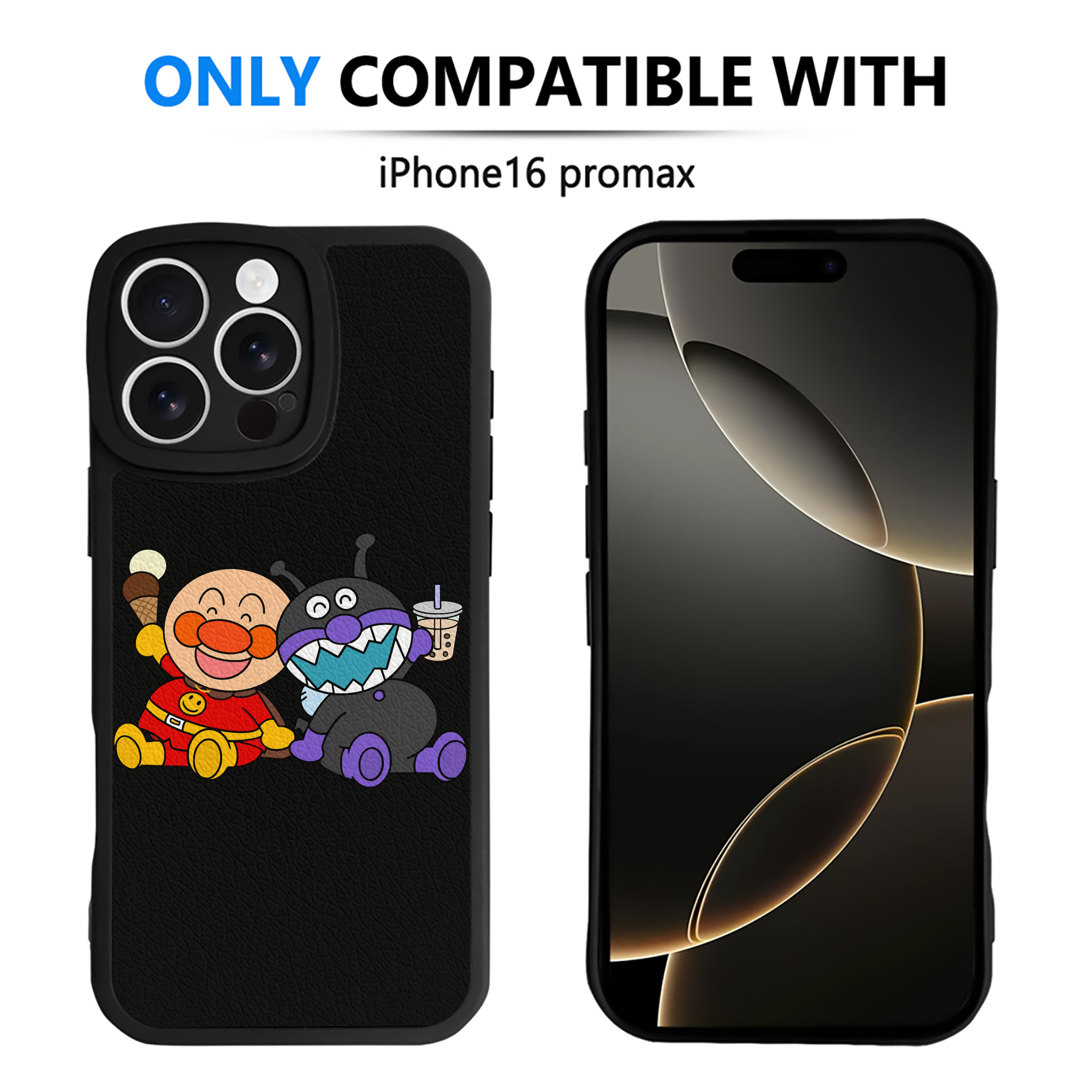 （画像用） アンパンマン Anpanman 【iPhone 16シリーズ対応】シリコンスマホケース（レザー調） 材質：シリコン